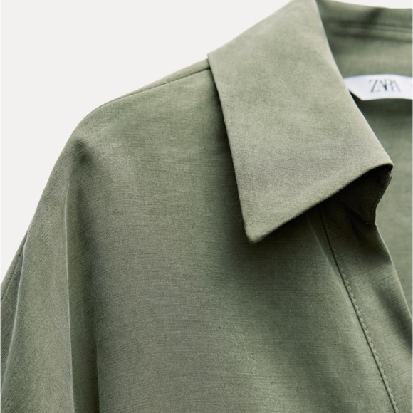 Zara Flowy Crop Top in Green - Picture 3 of 8